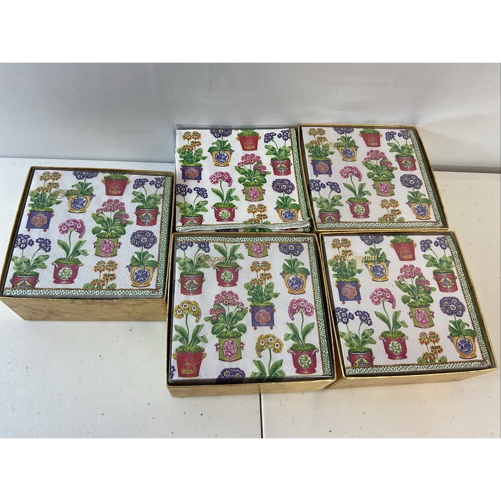 Caspari - Primroses Paper Cocktail Napkins 5‎ boxes of 40each Bridal shower